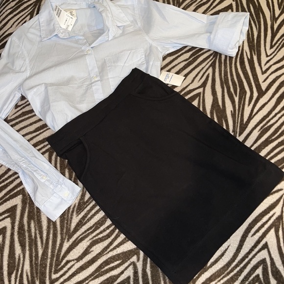 black stretch pencil skirt with pockets - Picture 2 of 6